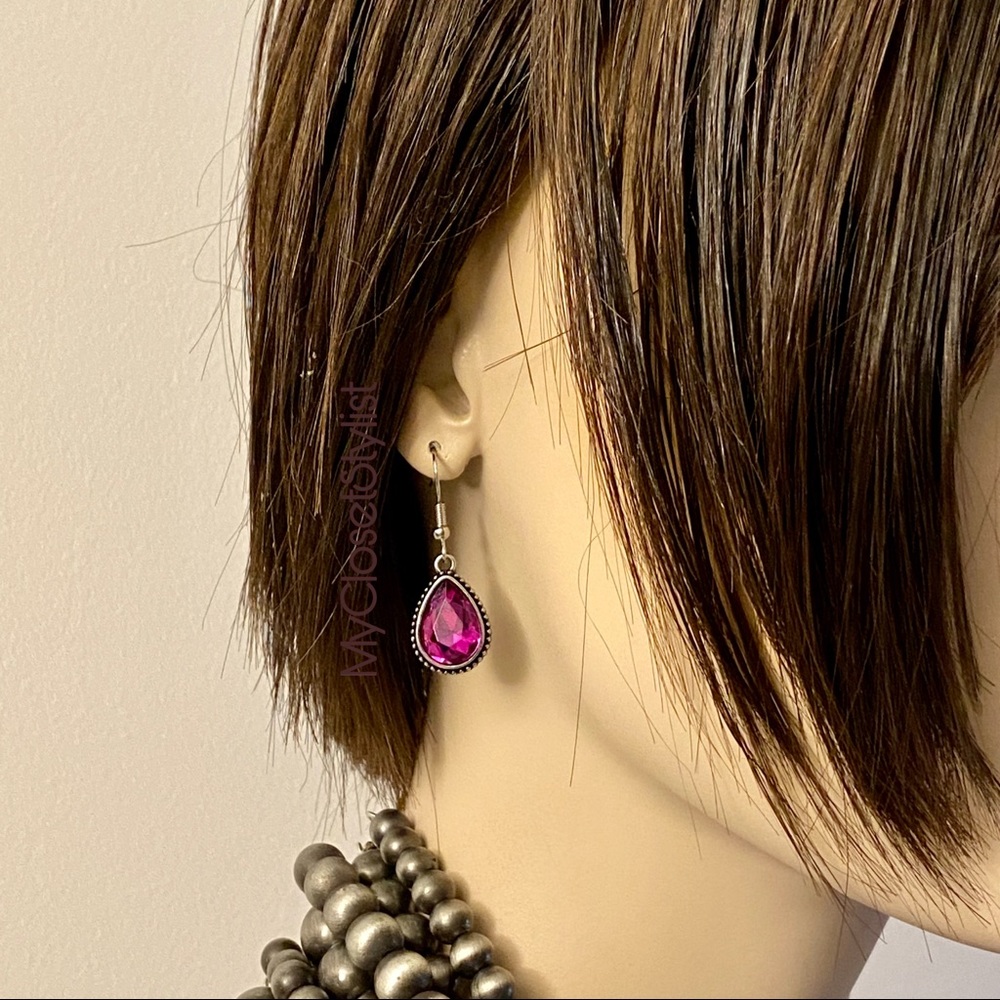 Anthropologie Purple Dangles Silver Drop Earrings! - Picture 5 of 6